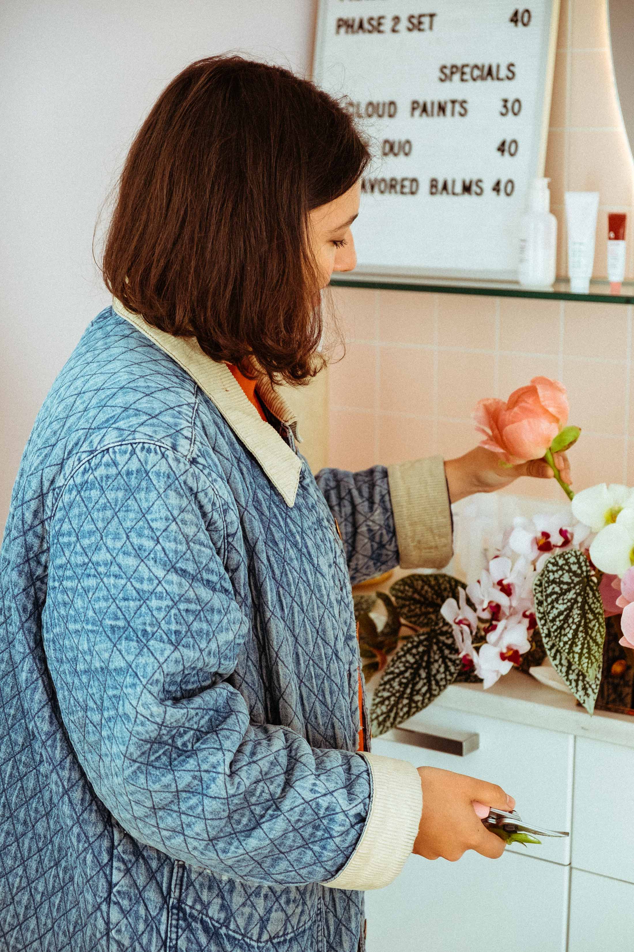 Flowers by Brittany Asch of Brrch Floral in the Glossier Showroom