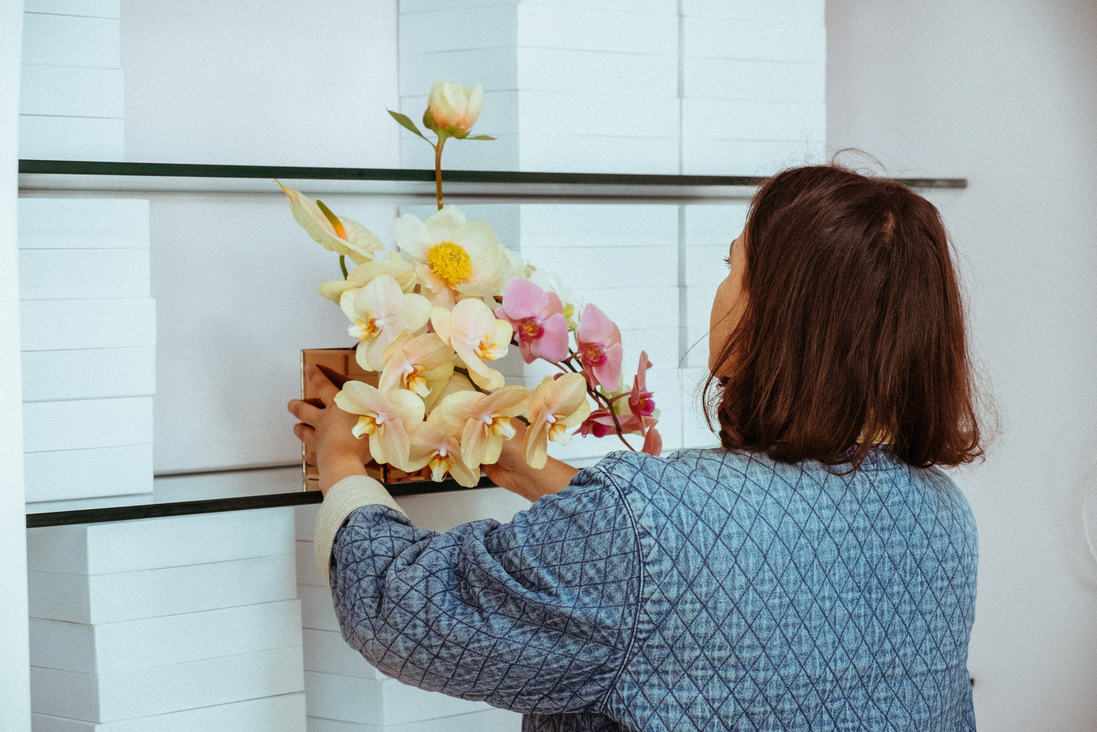 Flowers by Brittany Asch of Brrch Floral in the Glossier Showroom