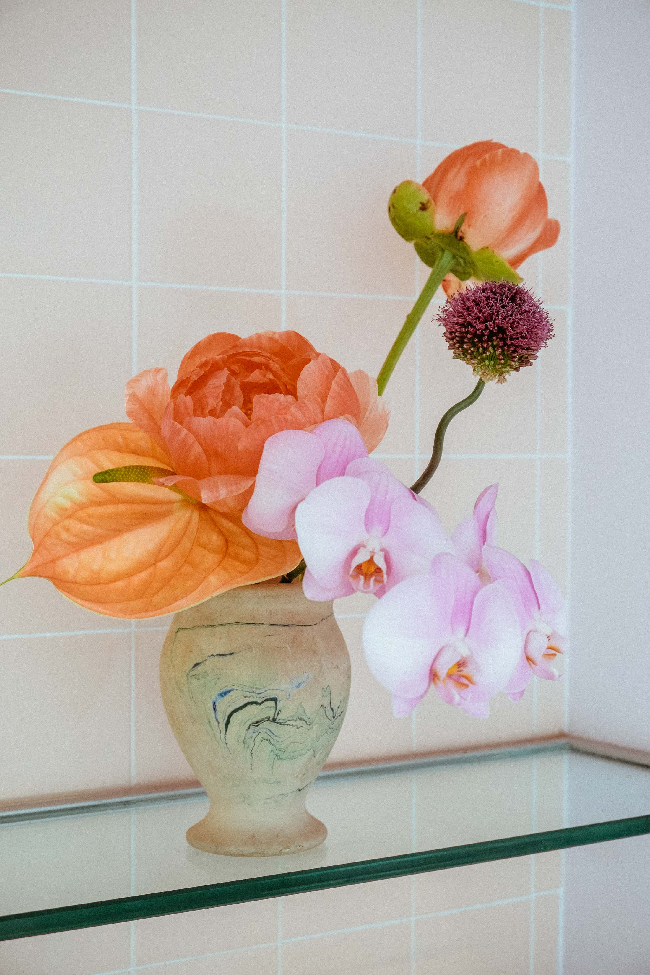 Flowers by Brittany Asch of Brrch Floral in the Glossier Showroom