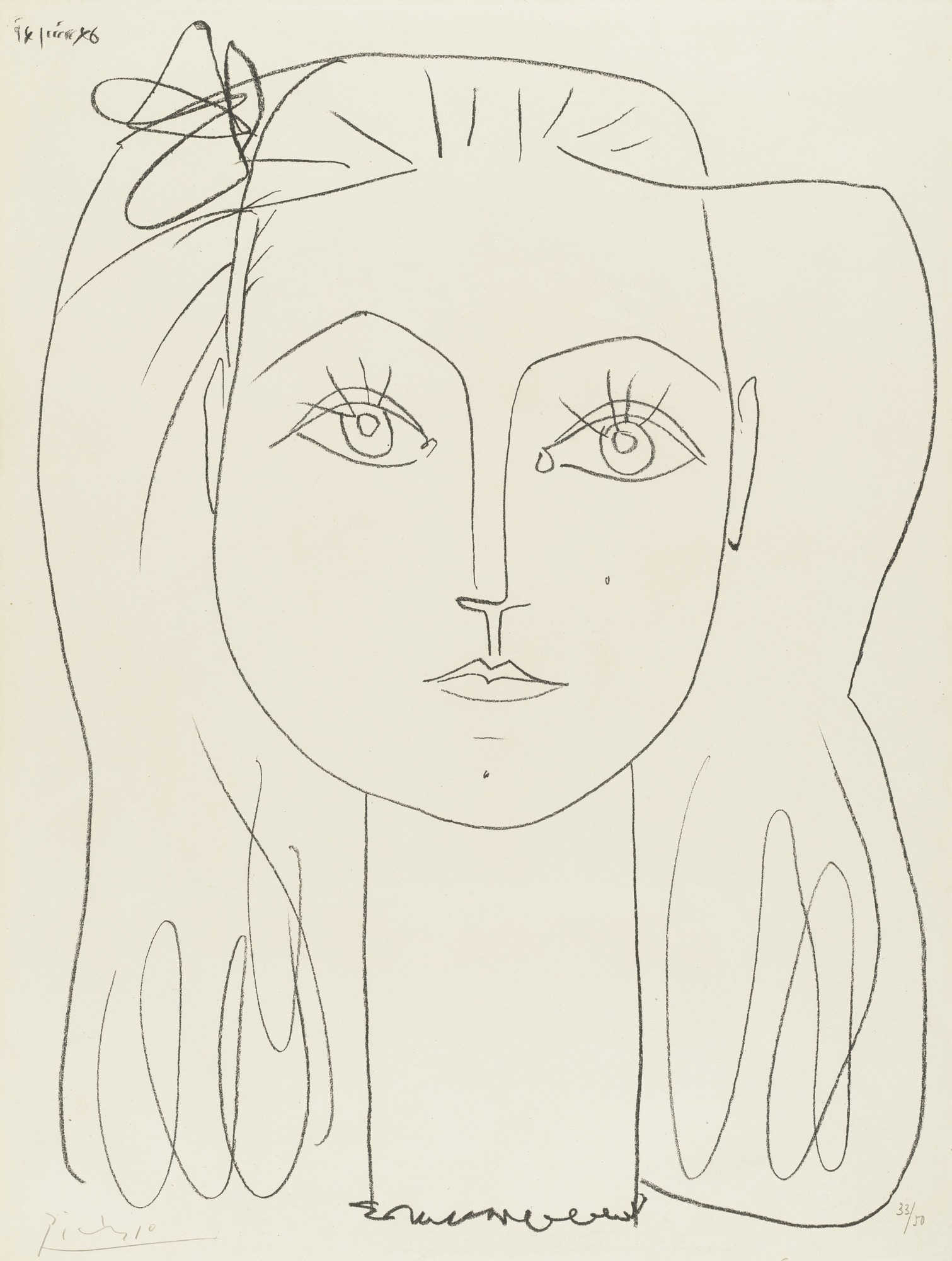 Picasso's line portrait of partner Françoise Gilot