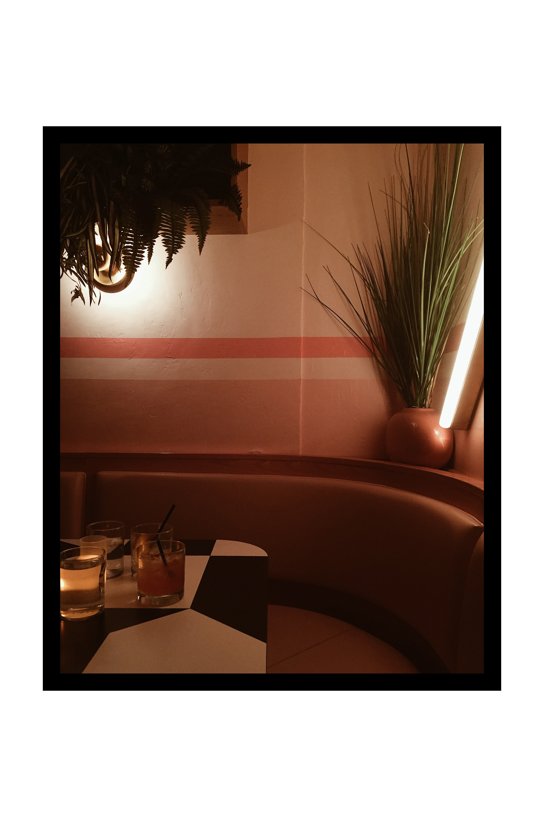 Pink corner inside Pietro Nolita in New York