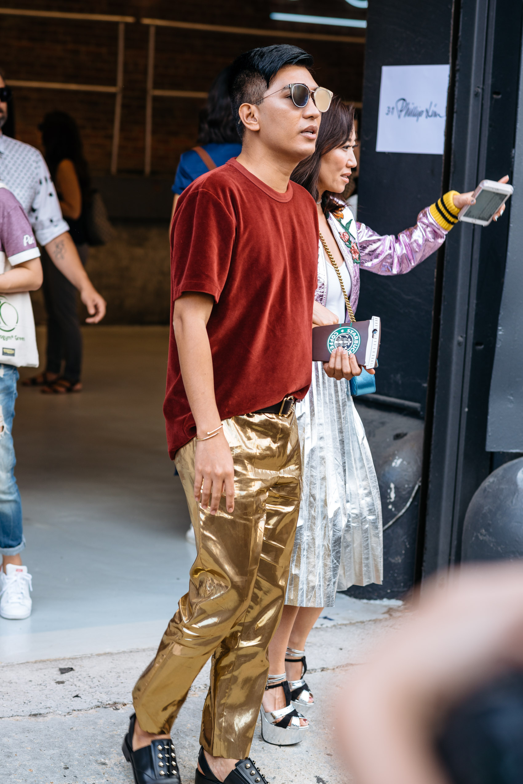 Bryan Boy street style at NYFW