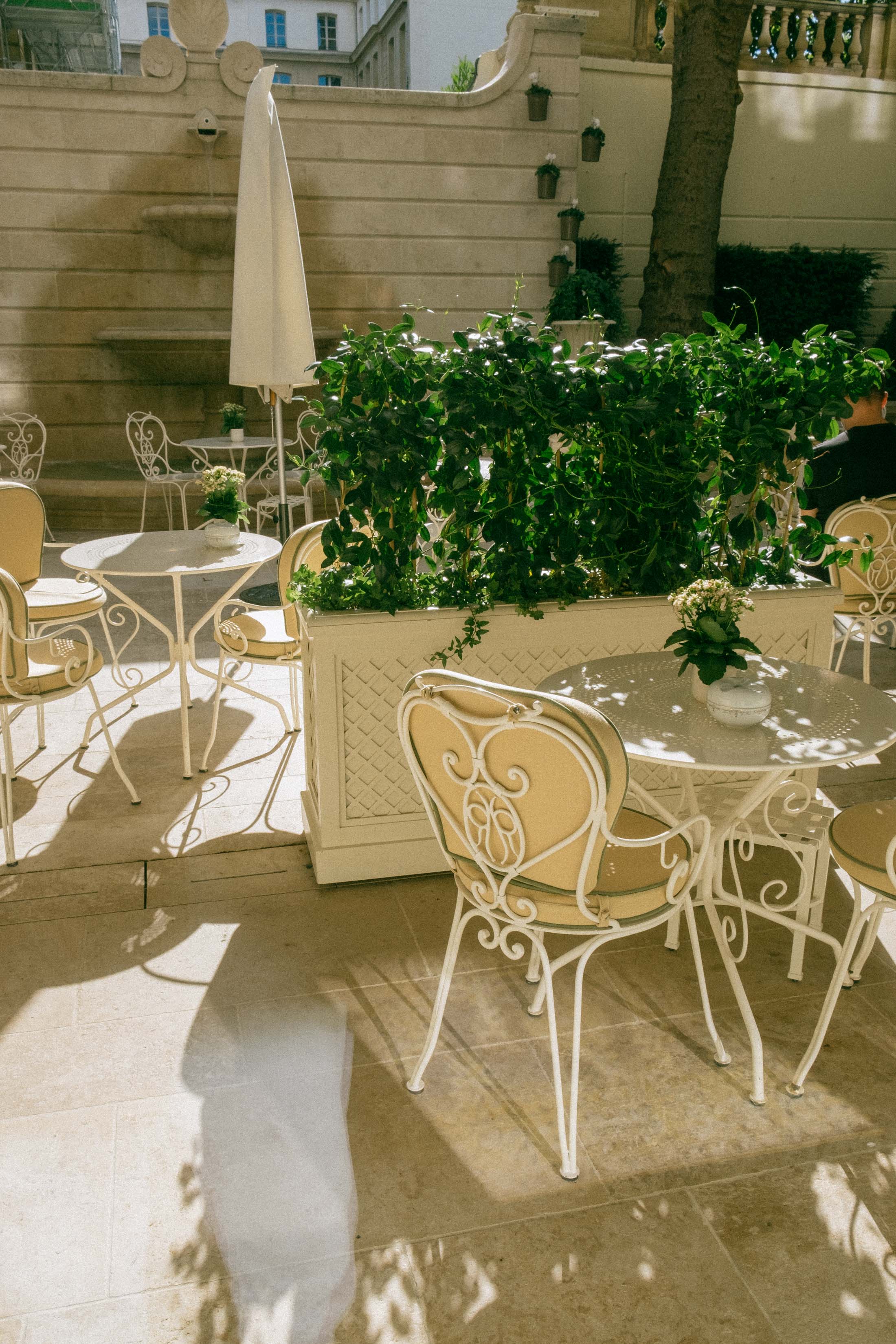 Terrace at the Ritz Hotel in Paris