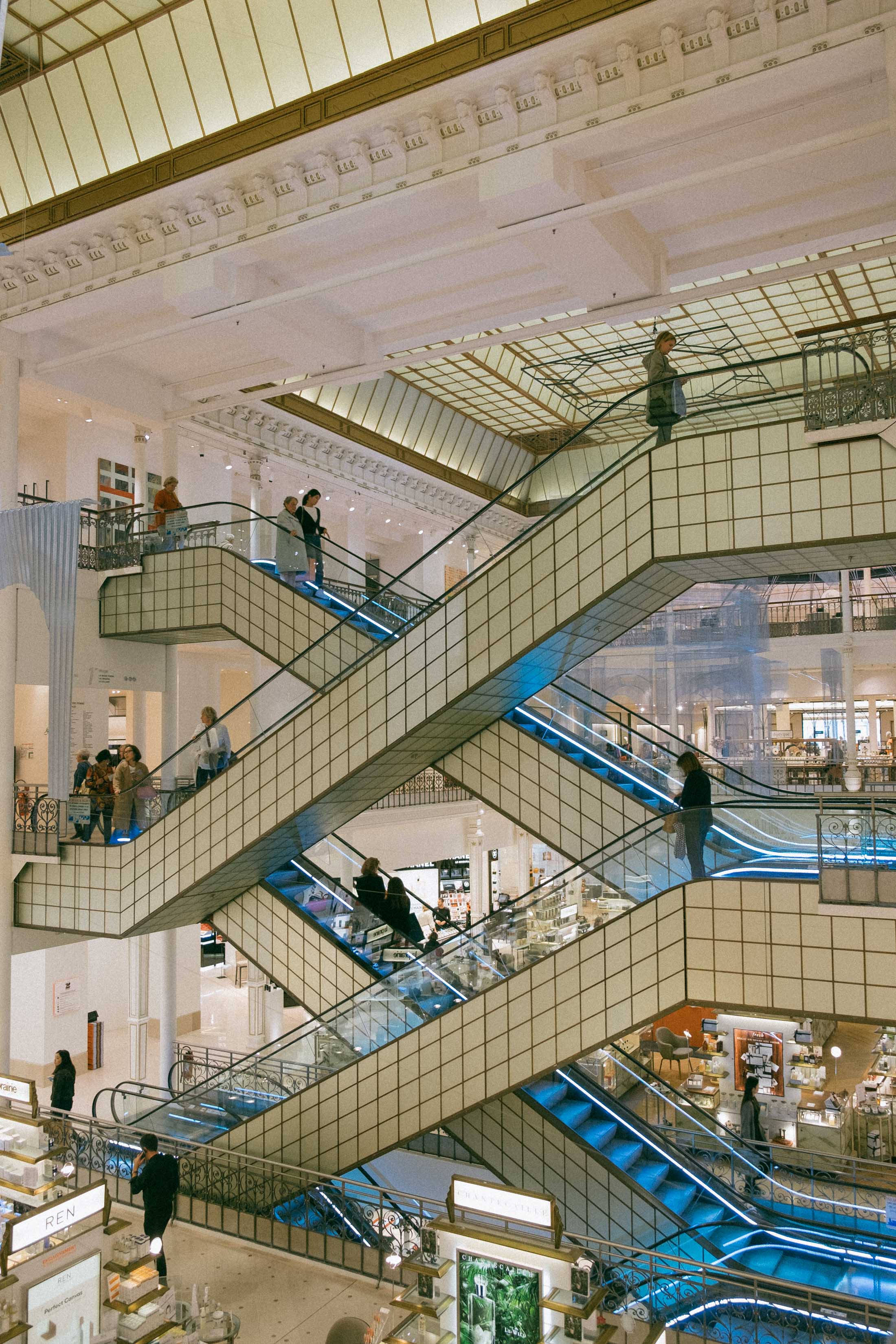 Escalators at Le Bon Marché Rive Gauche Paris