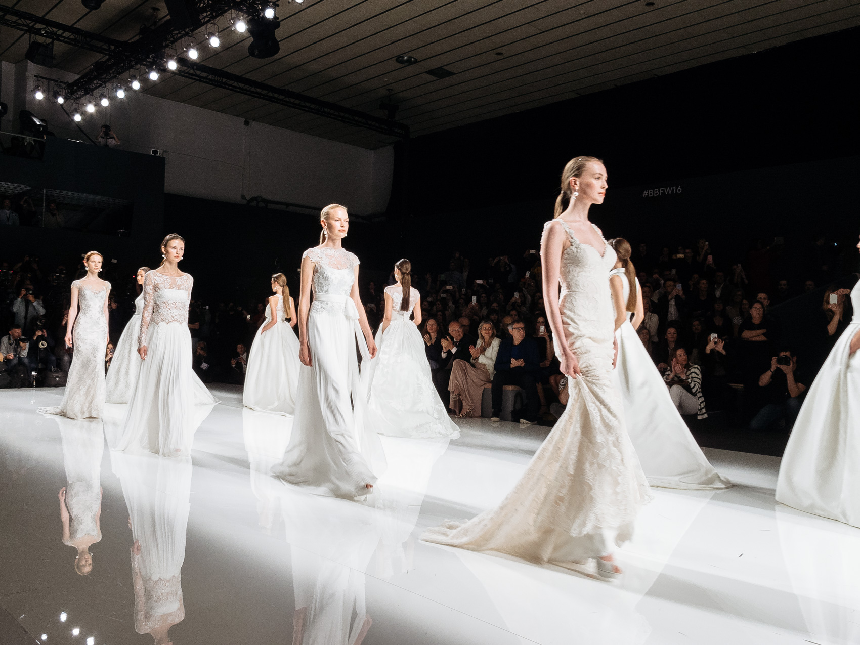 Wedding Dresses at Rosa Clará Bridal Runway 2017 during Barcelona Bridal Week