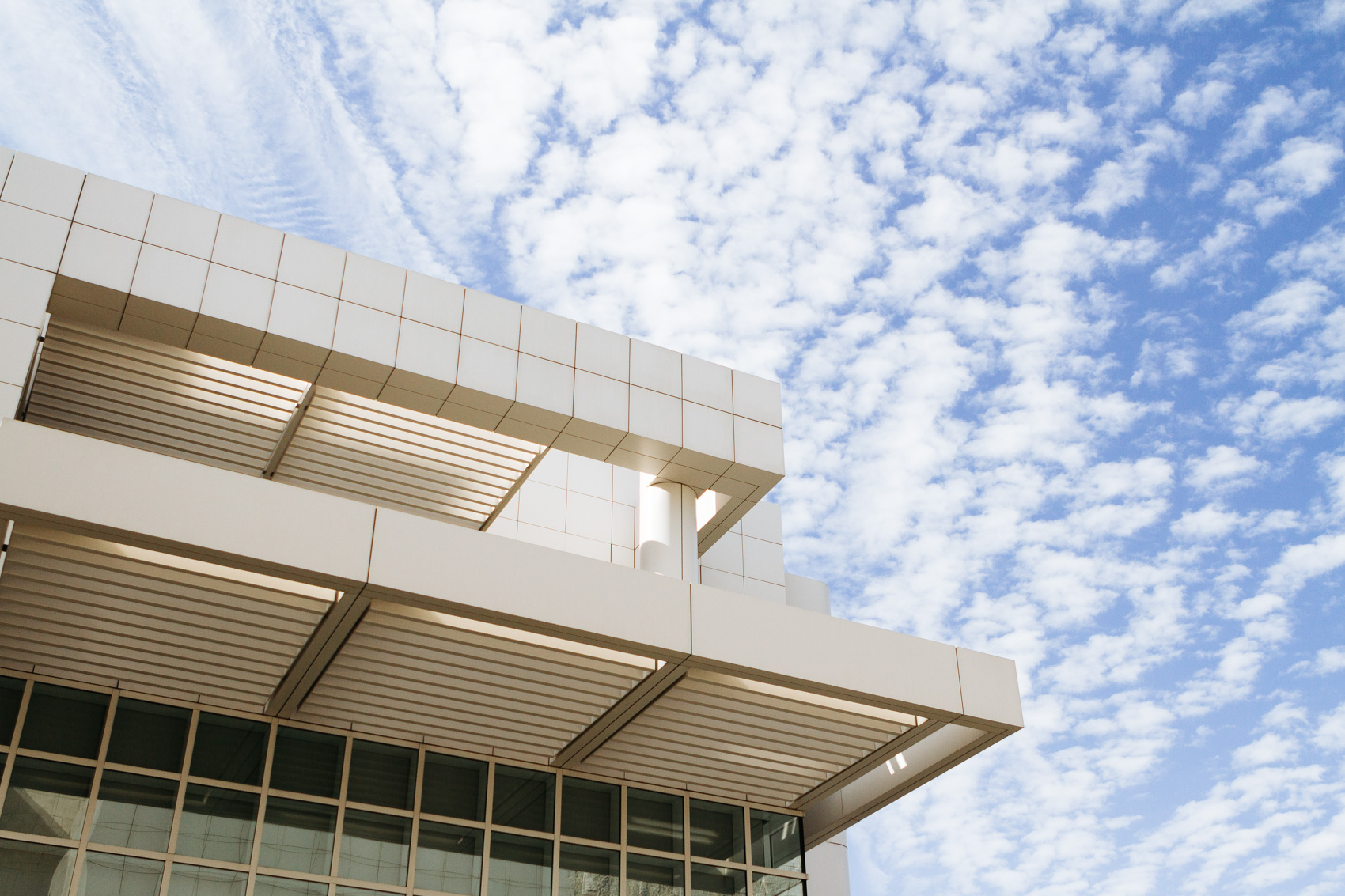 Geometric details of the Getty Museum's Getty Center in Los Angeles