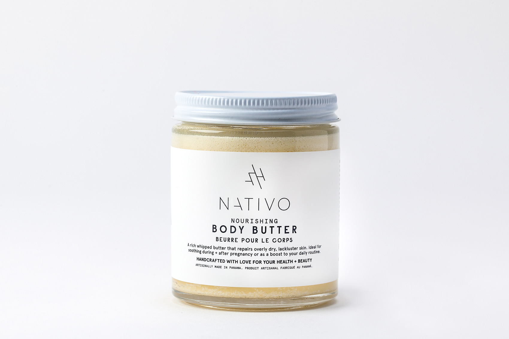 Minimalist label design for Nativo Skincare by graphic designer Maristella Gonzalez